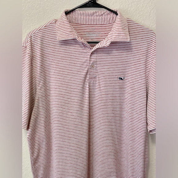 Vineyards Vines Men’s Red & White Stripe Performance Qtr Button Shirt! - Picture 2 of 10